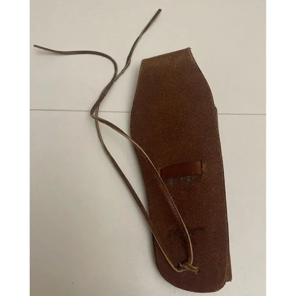 Vintage J.C. Higgins 763L Brown Leather Revolver Pistol Holster Left Hand "Rare" - Picture 4 of 13